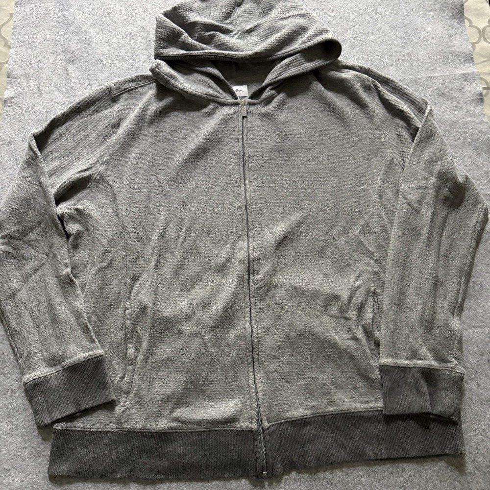 Goodfellow & Co Men's Full Zip Hoodie Textured Fleece Sweatshirt Gray Size XXL